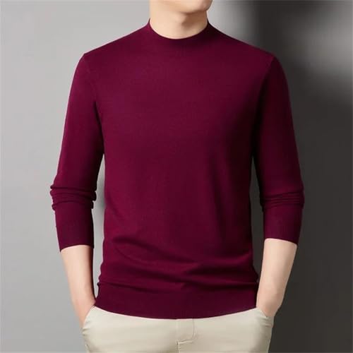 Men's Semi-Turtleneck Thin Sweater Knitted Casual Solid Color Sweater2
