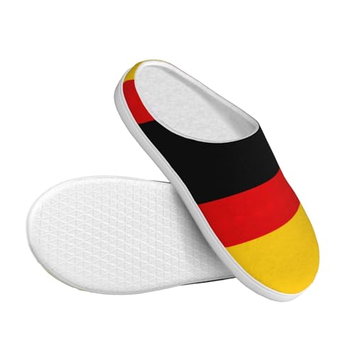 Cozy German flag print Slippers Indoor and Outdoor Fuzzy House Shoes Anti-Skid Sole Gifts for Women Indoor Scuff3