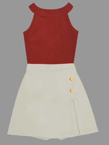 Image of A.T.U.N. (ALL THINGS UBER NICE) Girls Tank Top and Skort Set | Stylish Sleeveless 2 Piece Outfit Set for Kids | Comfortable Soft Fabric Clothing Set for Girls