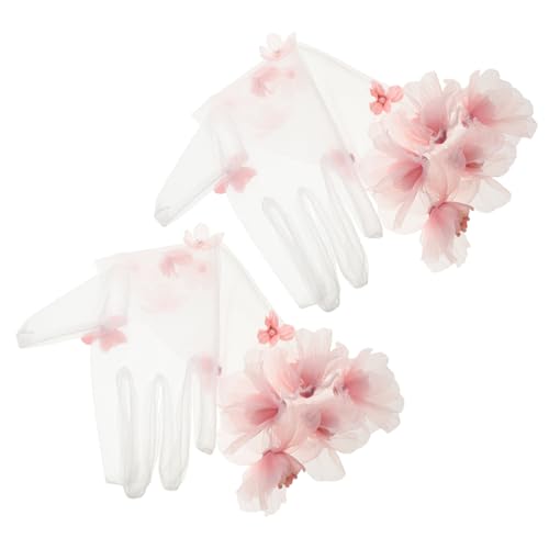 Guantes de tul románticos con flores para novias inolvidables