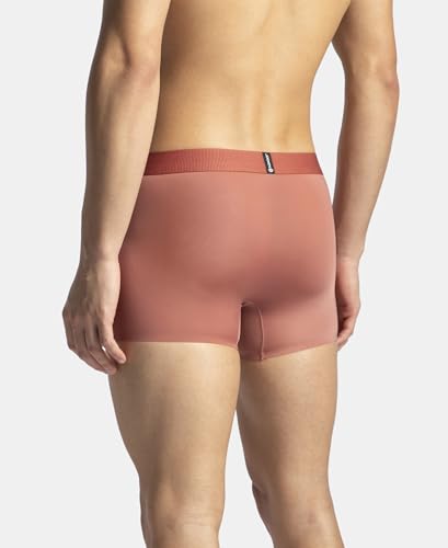 Image of Jockey IC44 Men's Tactouch Microfiber Elastane Stretch Seamfree Bonding Solid Trunk with Internal Breathable Mesh Terracotta L
