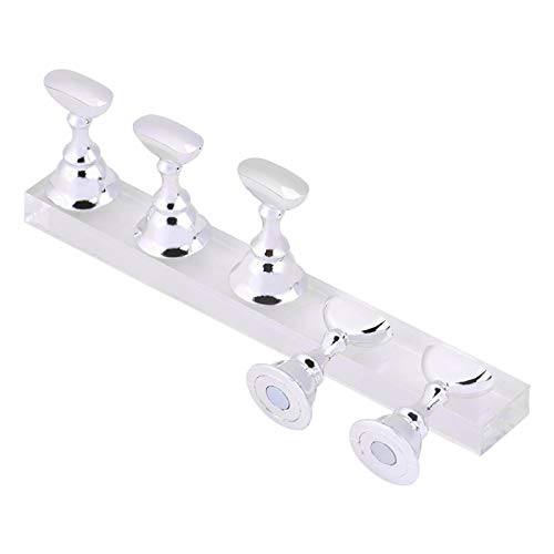 KTM Healthcare® Magnetic Nail Tips Holder, Silver Nail Art Practicing Set, Acrylic Flexible Chess Board Stand, Durable for Salon for Home