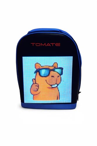 Mochila LED Personalizável RGB USB para Notebook 15.6” Painel Digital Gamer Moderna com App (Azul)