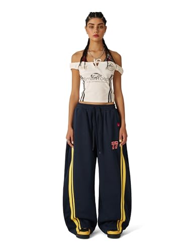 Image of Aelfric Eden Barrel Sweatpants for Mens Side Striped Drawstring Elastic Waisted Wide Leg Lounge Pants with Pockets