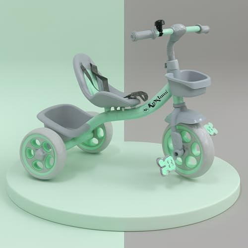 Image of Tricycle for Kids, Tricycles for Kids 2 to 5 Years Boys and Girls, Cycle for 1+ Children, Bike with EVA Tech Wheels, Super, Sea Green