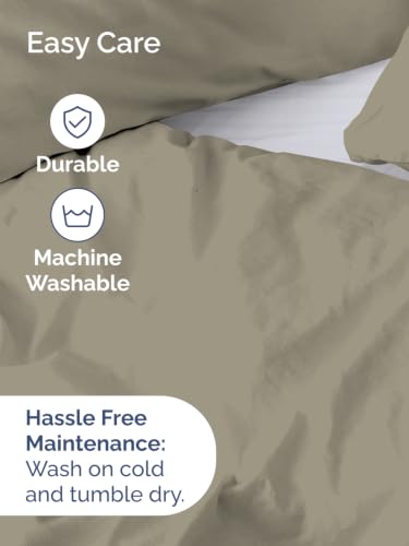 Image of Duvet Cover Super King Size - Soft 3 Piece with Zipper Closure - Khaki