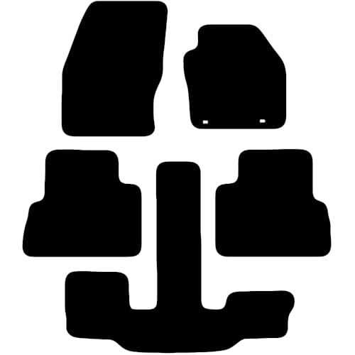 Image of Carsio Tailored Carpet Car Floor Mats For Ford C Max Grand (oval clips) 2011-2013 Tailored Fit Floor Mat Complete Accessory Black Custom Fitted - All Weather, Anti-Slip Backing & Black Trim