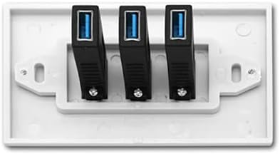 Miniatura 3 de Halokny - Placa de pared USB 3.0 de 4.2 A, 3 puertos USB 3.0, componente femenino, transmisión de datos de pared compuesta y salida de cargador,