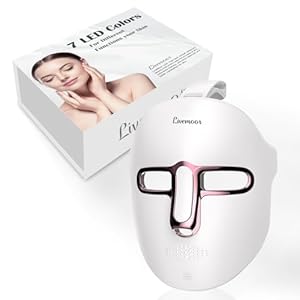 Led Face Mask Light Therapy At Home, Blue Red Light Therapy Mask for Face, 7 Colors LED Face Mask Light Therapy