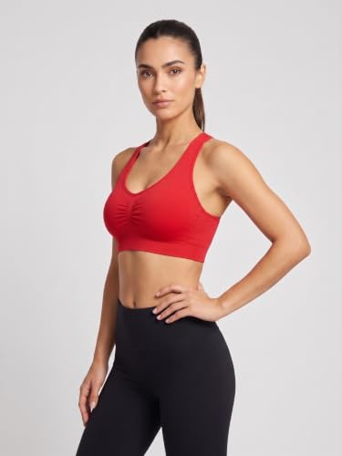 Image of Seamless Comfort: Padded Slip-On Sports Bra for Women - Effortless Support and Style (Free Size-Best for 30 to 36 Boob Size)