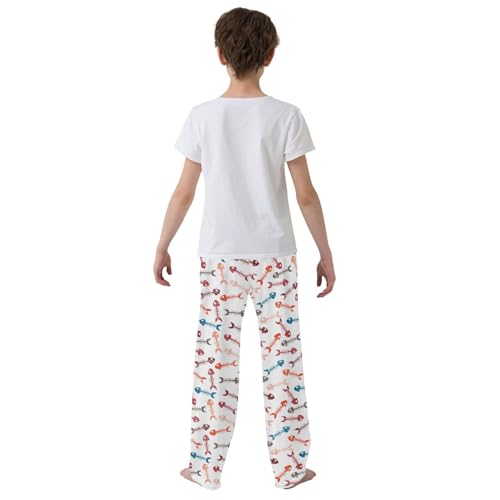 ZZXXB Skeletons of Fish Boys Long Pants Soft Trousers Elastic Waist Kids Lounge Bottoms with Pockets S-XL3
