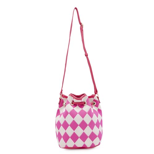 Image of Caprese Checker Sling Bag for Women (Medium, Fuchsia)
