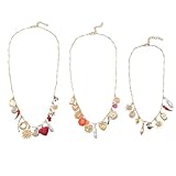 Collar de verano de estilo bohemio con forma de corazón y chile multicapa, cadena de clavícula europea y americana