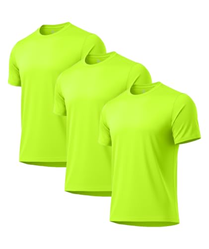 Image of 3 Pack Mens Swim Shirt Workout Shirts UPF 50+ Short Sleeve Rash Guard Fast Dry Sun Protection Lightweight Water Shirt
