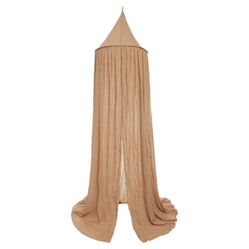 Jollein Baldaquin Biscuit Vintage - Hauteur 245 cm - Ciel de lit pour Chambre d'enfant - Biscuit - Marron Clair