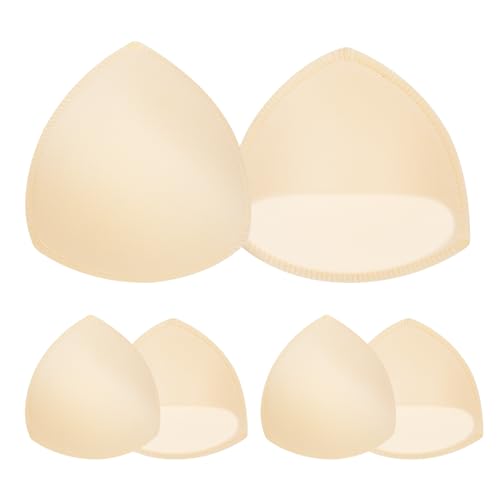 Xthrotsenk 3 paia di inserti per reggiseno, inserti per reggiseno, inserti per reggiseno sportivo, inserti triangolari, rimovibili, traspiranti, morbidi, color pelle, inserti per reggiseno, coppa
