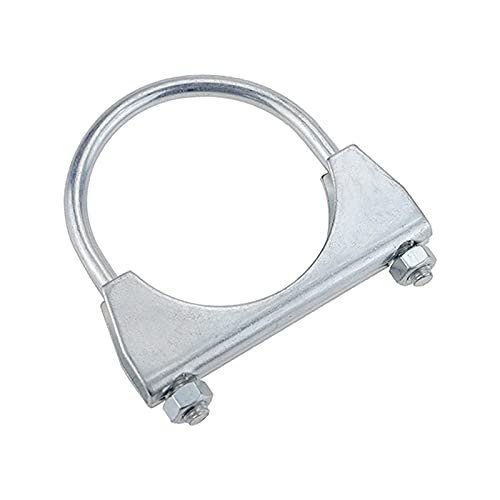 (エスネット) 汎用 マフラー 固定 補修 U字 クランプ 金具 メッキ スチール製 エキゾースト マフラーバンド 排気 工具 バイク (51mm)