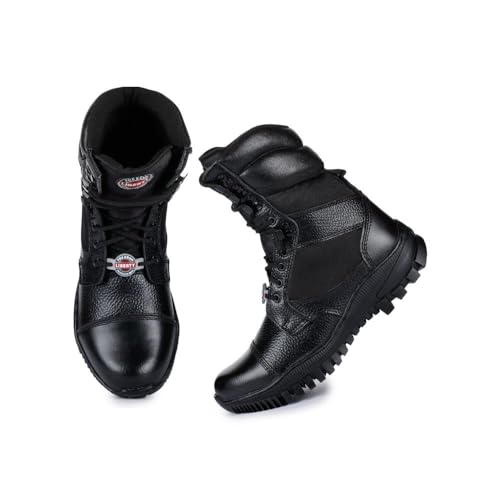 Image of Liberty Freedom SOLDIER-01 Lacing Safety Shoes for Men | Leather Sole| Water Resistance |Padded Foam Insole| Comfortable for All Weather | Shock Absorber|