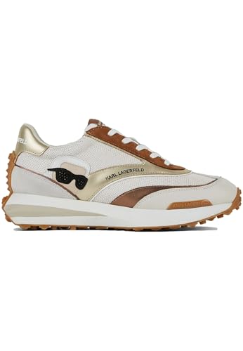 KARL LAGERFELD Zapatillas Deportivas Zone Ikon Color Beige con Avatar Lateral (Beige, Sistema Tallas Calzado EU, Adulto, Mujer, Números, Mediano, 38)