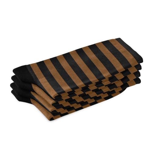 1 Pair Brown Black Stripes Crew Socks Breathable Compression Athletic Socks for Women Men Sport Running Cycling2