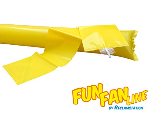 FUN FAN LINE - 60 Pairs Bam Bam Thunder Sticks. Noise Makers for Sporting Events. Boom Sticks for Cheerleading. Noise Sticks for Stadium or Parties. (Yellow)