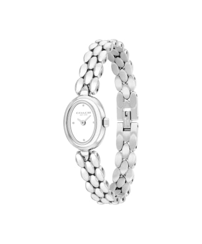 Image of Coach Sammy Women's 2H Quartz Watch Gift Set with Matching Adjustable Jewelry Bracelet - Oval Case - Minimalist Style - Gift for Her - 22.5mm