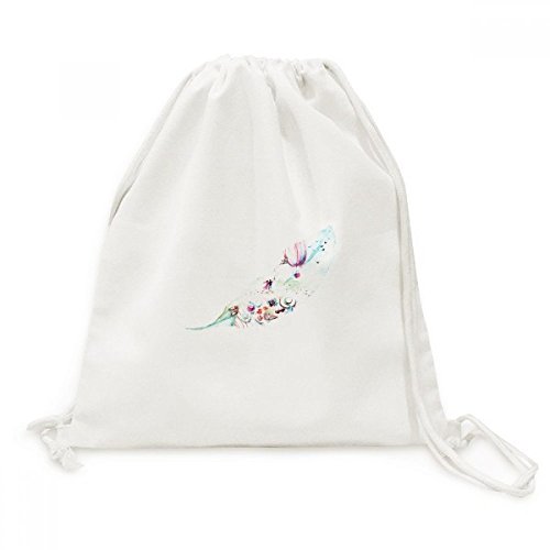 Sac cordon aquarelle feuille feu ballon pour voyage