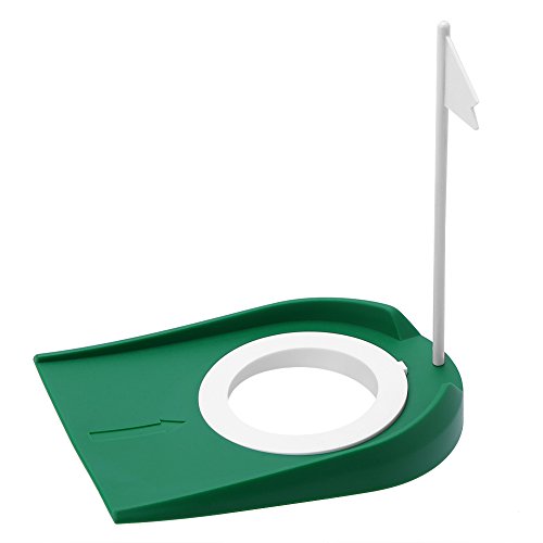 Putting Cup, with Adjustable Hole White Flag Indoor Outdoor Plastic Practice Aids Hole Cup for Standard Putting Practice