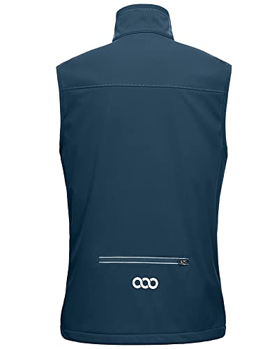 33,000ft Leichte Softshell Weste für Herren, Wasserdichte Winddichte Laufweste, Atmungsaktive Vest Gilet Ärmellose Jacke für Radfahren, Laufen, Wandern, Golf, Arbeit Mitternachtsblau XL