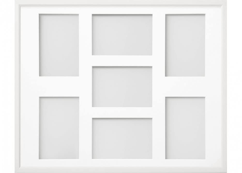 Frame Company Drayton Multi Aperture Photo Frame, White, 20x16 for 6x4 inch (x7)