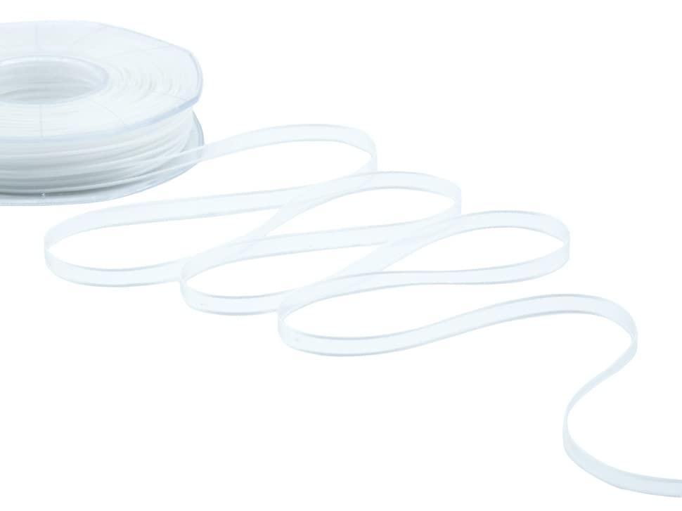 Furlanis - Organza Ribbon Satin Borders, Decorative Ribbon for Wrappings and Favors Made In Italy - Natural White, 6 mm x 50 m