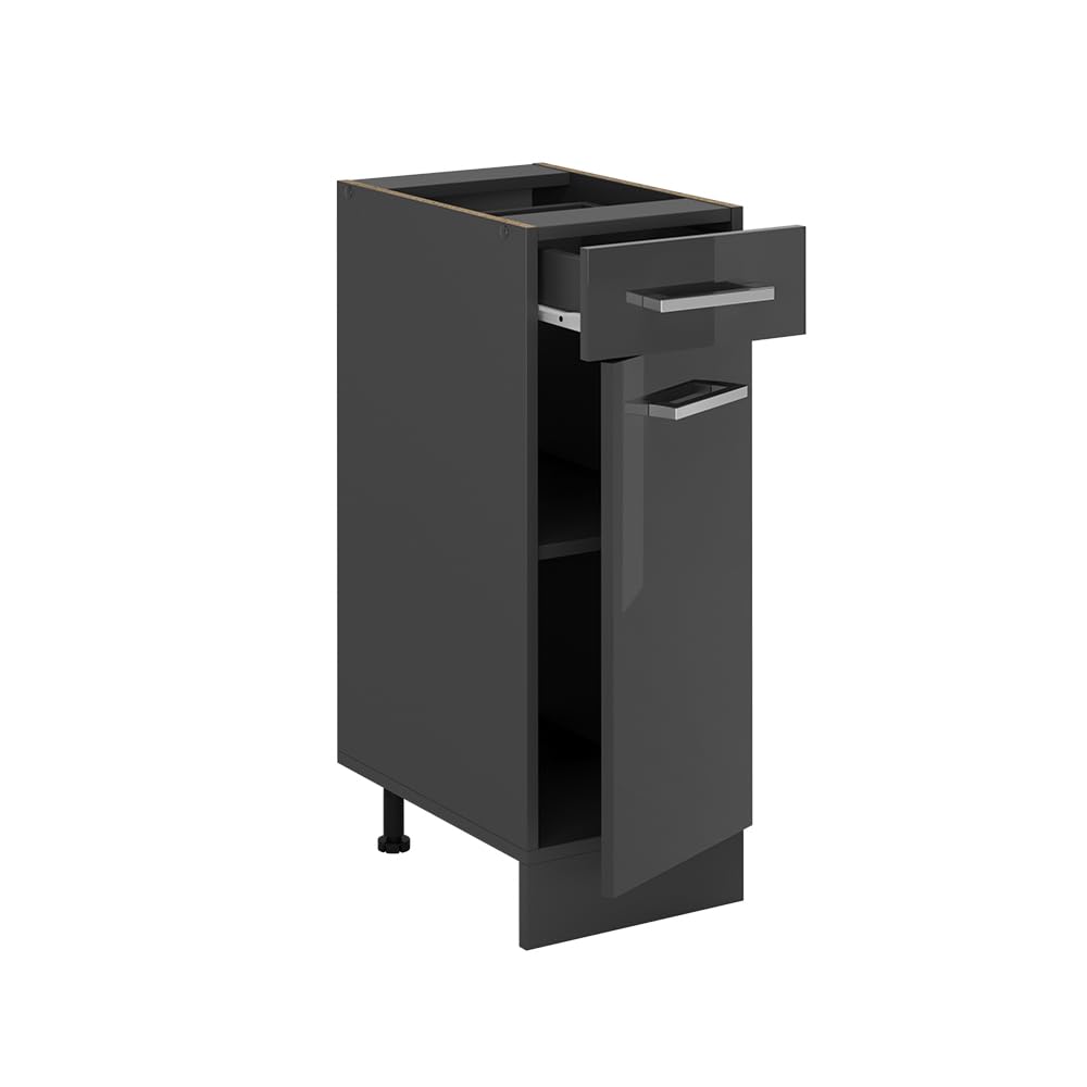 Vicco Mobiletto base per cucina R-Line, Antracite lucido, 30 cm senza piano di lavoro, per la libera combinazione all'interno di sistemi cucina modulari