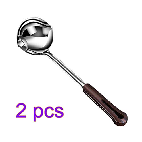 Yardwe 2PCS 304 Concha De Sopa De Aço Inoxidável Colheres Colheres de Separadores de Óleo Filtro de