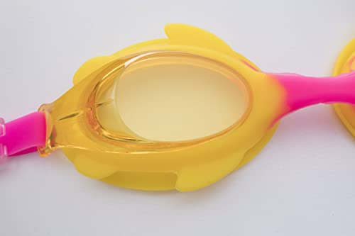 Óculos de Natação Junior Shark Fin VN201-3 Rosa e Amarelo Tamanho Único Vollo Sports