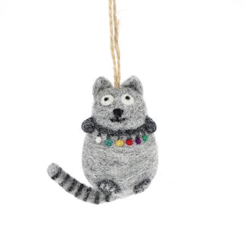 GLOBO Fair Trade Partner Filz Anhänger Katze hangemachter...