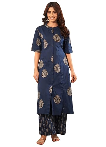 Image of rytras Women A-Line Kurta Set with Palazzo Pants