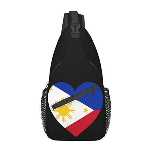 Mochila bandolera Love Philippines negra unisex miniatura 2