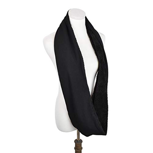 Winter Soft Faux Fur Plain Solid Color Double Layer Infinity Loop Circle Scarf4