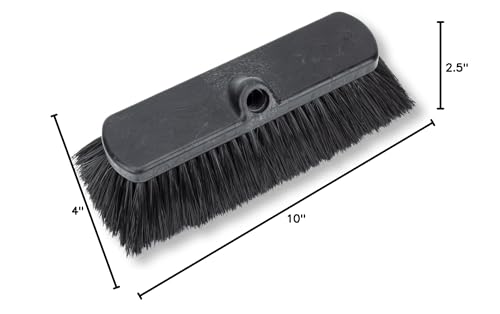 Image of SPARTA 41278EC03 Flo-Thru Plastic Wall Scrub Brush, Equipment Brush With Soft Nylex Bristles For Industrial Kitchens, Hospitals, Commercial Cleaning, 4 Inches, Black, (Pack of 12)