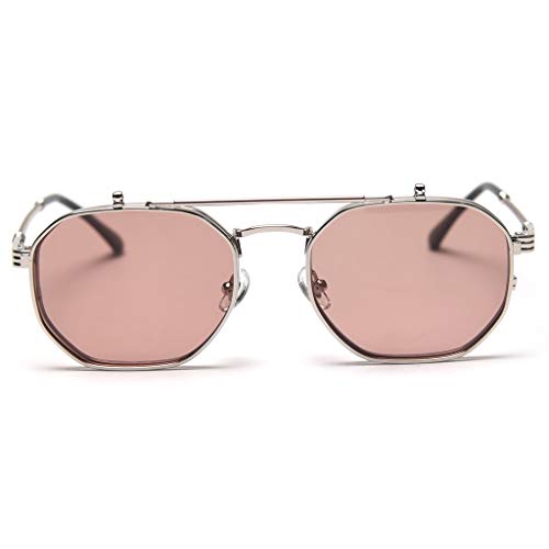 kachawoo Metal Flip Up Sunglasses Polarized UV400 Square Optical Glasses Frame Summer2