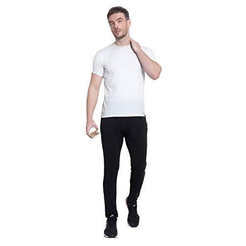Image of RABBY Men's Poly Cotton Regular Fit Solid Track Pants