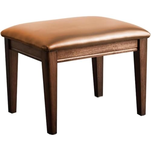 Canapé et tabouret de maquillage chic en cuir avec pieds en bois noble