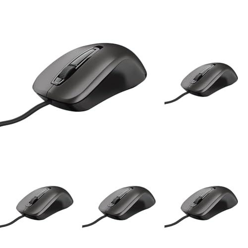 Souris filaire optique 1200 PPP Trust Carve ambidextre à 3 boutons pack de 5