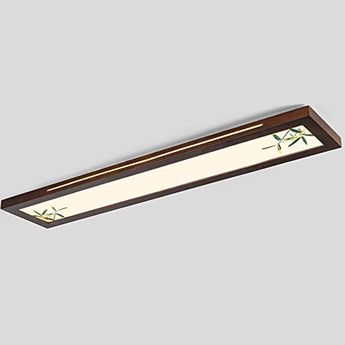 Plafonnier style chinois MESKEL luminaire en bambou et cuivre pour chambre