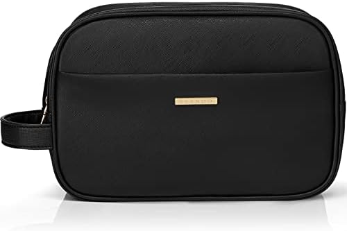 Vlando Large Makeup Cosmetic Bag Organiser PU Leather Make up Boxes Storage Case with Compartment,Professional Waterproof Make up Travel Box for Women,Girl Christmas New Year Gift (Blue)