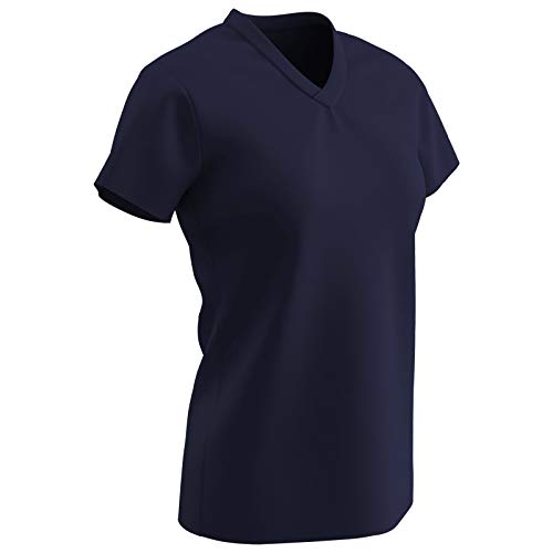 Champro Star Ladies V Neck T Shirt, Girls' Medium, Navy