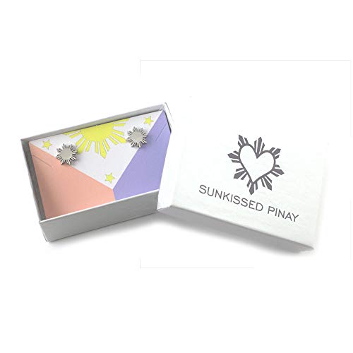 Philippine Flag Sun Earrings, Filipino Pride Studs, Pinoy Heritage Jewelry (Steel) #TOP2