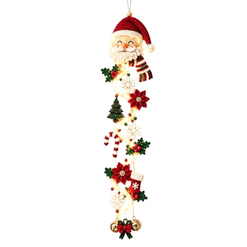 Christmas Hanging Decorations with Light Crochet Santa LED Hanging Ornament - image 1