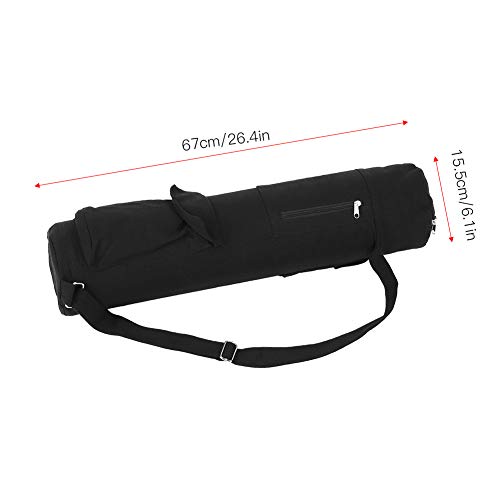 OUKENS Bolsa para Esterilla de Yoga, Multifuncional de Lona Negra para Esterilla de Yoga, Bolsa de Almacenamiento, Mochila con Correa Ajustable, para Llevar tu Equipo de Entrenamiento - Imagen 5
