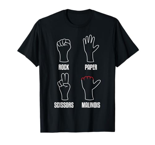 Rock Paper Scissors Malinois Funny Belga Malinois Dog Camiseta